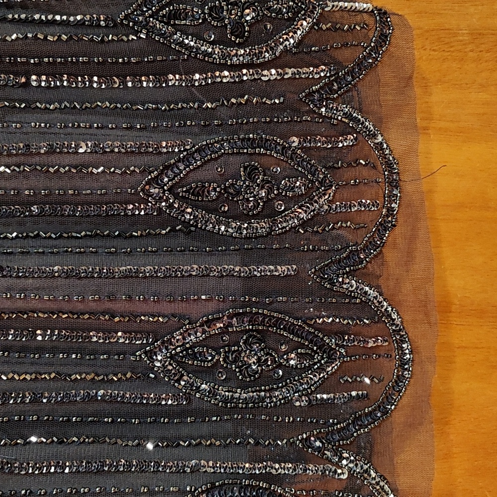 Prelude Beaded Sheath Dress Slate Blue Sleeveless Sequins Evening Dance Hoco 6 - Picture 6 of 13